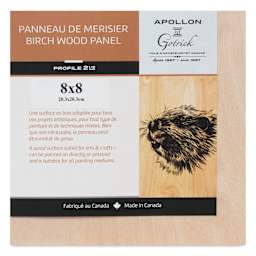 Apollon Gotrick Cradled Wood Panel - 8" x 8", 2-5/8" Profile front with label