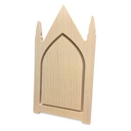 Trekell Gothic Wood Floater Panel - Steeple, 6-3/4" x 12", 1/2" Profile, angled view