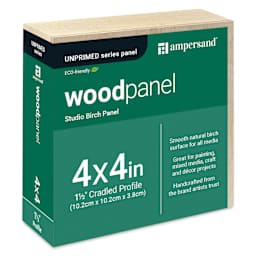 Ampersand Woodpanel - 4" x 4", 1-1/2" Cradle