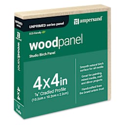 Ampersand Woodpanel - 4" x 4", 7/8 Cradle