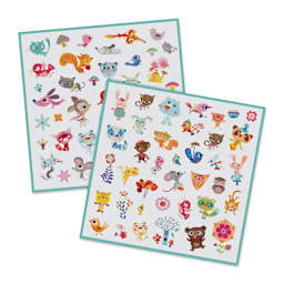 Djeco Sticker Sheets - Little Friends, Pkg of 2 Sheets (included sheets)
