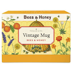 Cavallini Vintage Bees & Honey Mug front of packaging