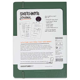 Leuchtturm1917 Hardcover Sketchnote Journal - Olive, 5-3/4" x 8-1/4", back of journal