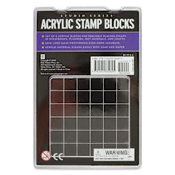 Peter Pauper Press Studio Series Acrylic Stamp Block Set - Set of 6, back of packaging