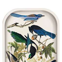 Curious Prints Vintage Metal Tray - 5" x 7", Audubon Magpie Jays