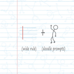 Roaring Spring Doodlewrite Spiral Notebook - 8" x 10-1/2", Wide Ruled, 60 Sheets