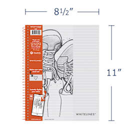 Roaring Spring Whitelines Wirebound Notebook - Ruled, 8-1/2" x 11", 70 Sheets, dimensions