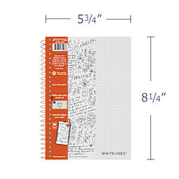 Roaring Spring Whitelines Wirebound Notebook - Dot Grid, 5-3/4" x 8-1/4", 70 Sheets, dimensions