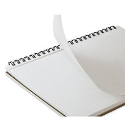 Maruman Mnemosyne Notebook - Black, A5, Graph, sheet being torn from notebook