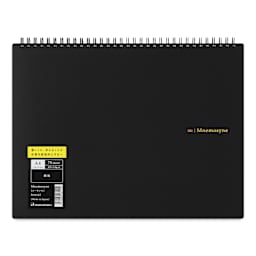 Maruman Mnemosyne Notebook - Black, A4, Blank, front with sticker