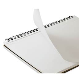 Maruman Mnemosyne Notebook - Black, A5, Blank, sheet being removed from notebook