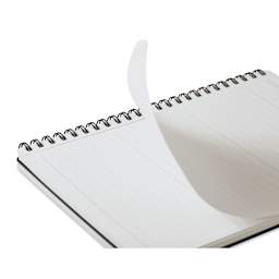 Maruman Mnemosyne Notebook - Black, A5, Lined, sheet being torn from notebook