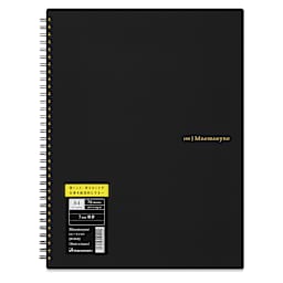 Maruman Mnemosyne Notebook - Black, A4, Lined, front with sticker