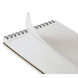 Maruman’s Mnemosyne Reporter Notebook - B6, Black, 5" x 7", sheet being torn from notebook