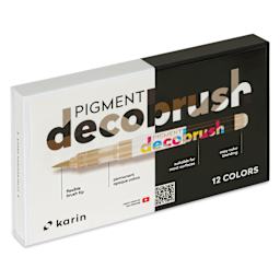 Karin Pigment Decobrush Markers - Grey Colors, Set of 12, front of the packaging