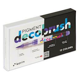 Karin Pigment Decobrush Markers - Violet Blue Colors, Set of 12, front of the packaging
