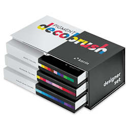 Karin Pigment Decobrush Markers - Designer Colors, Set of 36