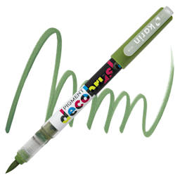 Karin Pigment Decobrush Marker - Olive Green marker and swatch