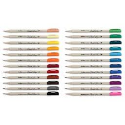 Artline Supreme Brush Pens - Set of 24, Assorted Colors (set contents with caps off)
