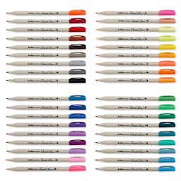 Artline Supreme Brush Pens - Set of 36, Assorted Colors (set contents with caps off)