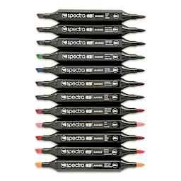 Chartpak Spectra Ad Markers - Set of 12 (markers with caps off)