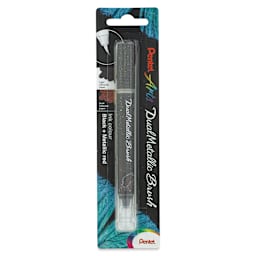 Pentel Arts Dual Metallic Brush Pen - Black/Metallic Red (front of package)