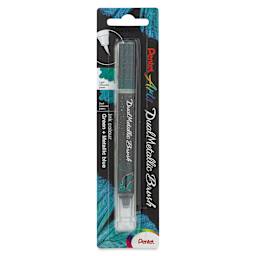 Pentel Arts Dual Metallic Brush Pen - Green/Metallic Blue (front of package)