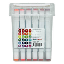 Kingart Pro Double-Ended Art Alcohol Markers - Bright, Set of 24 (back of package)