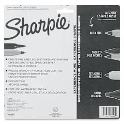 Sharpie Brush Twin Tip Markers - Assorted, Set of 12 (back of package)