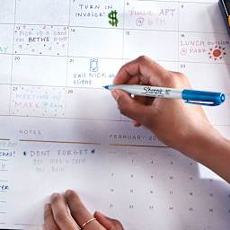 Sharpie Permanent Markers Fine and Ultra-Fine Variety Pack (being used on a calendar)