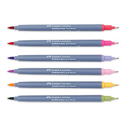 Faber-Castell Goldfaber Aqua Dual Markers - Flowers, Set of 6 (markers with caps off)