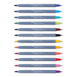 Faber-Castell Goldfaber Aqua Dual Markers - Assorted, Set of 12 (markers with caps off)