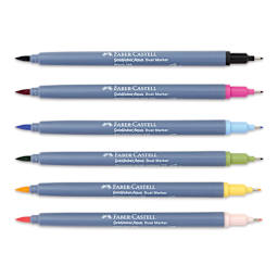 Faber-Castell Goldfaber Aqua Dual Markers - Lettering, Set of 6 (markers with caps off)