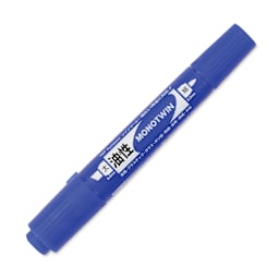 Tombow Mono Twin Permanent Marker - Blue, Bold Tip (marker with caps on)