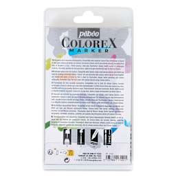 Pebeo Colorex Empty Markers - Set of 6, back of the packaging