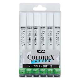 Pebeo Colorex Empty Markers - Set of 6, front of the packaging