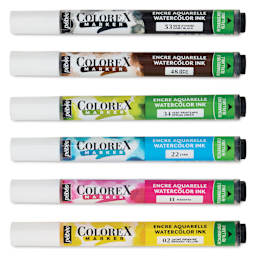 Pebeo Colorex Refillable Markers - Set of 6, Essentials