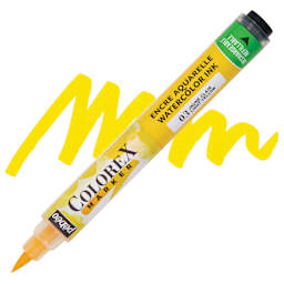 Pebeo Colorex Refillable Marker - Light Yellow marker and swatch