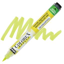 Pebeo Colorex Refillable Marker - Fluorescent Yellow marker and swatch