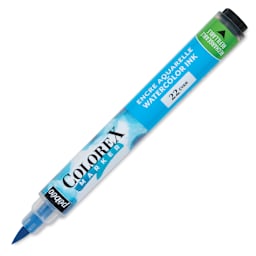 Pebeo Colorex Refillable Marker - Cyan, cap off