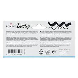 Royal Talens Ecoline DuoTip Markers - Black and Grey, Set of 3 back of package