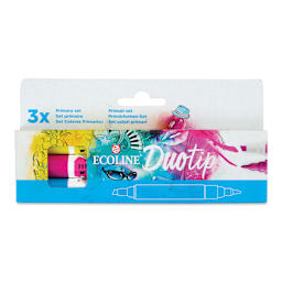 Royal Talens Ecoline DuoTip Markers - Primary, Set of 3 front of package