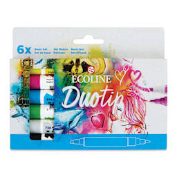 Royal Talens Ecoline DuoTip Markers - Basic, Set of 6 front of package