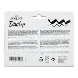 Royal Talens Ecoline DuoTip Markers - Botanic Set of 6 back of package
