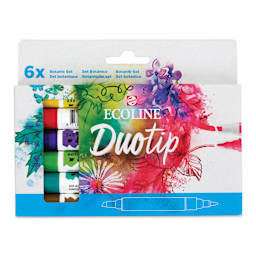 Royal Talens Ecoline DuoTip Markers - Botanic Set of 6 front of package