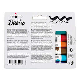 Royal Talens Ecoline DuoTip Markers - Basic, Set of 12 back of package