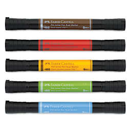 Faber-Castell Pitt Artist Pen Dual Tip Markers - Set of 5 with caps on