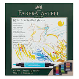 Faber-Castell Pitt Artist Pen Dual Tip Markers - Set of 30 front of package