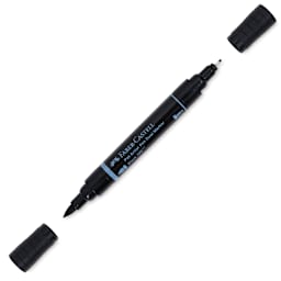 Faber-Castell Pitt Artist Pen Dual Tip Marker - Black 199 caps removed