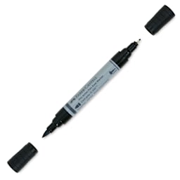 Faber-Castell Pitt Artist Pen Dual Tip Marker - Cold Grey III 232 with caps removed